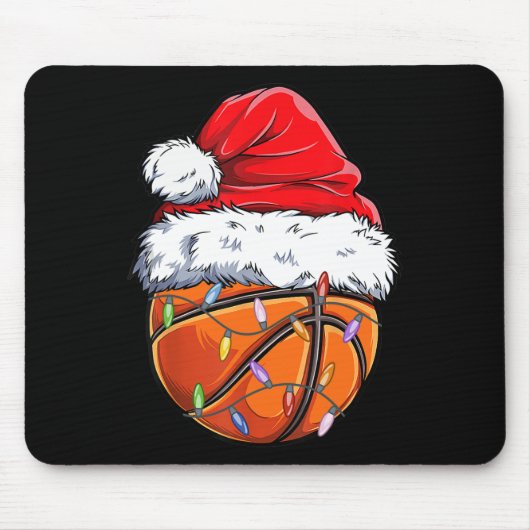 Basketbal Kerstmis Santa Hoed - Fun Basketbal XM Muismat (Voorkant)