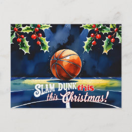 Basketbal Kerstmis Thema Feestdagenkaart