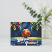 Basketbal Kerstmis Thema Feestdagenkaart (Staand voorkant)
