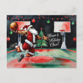 Basketbal Kerstmis Thema Feestdagenkaart (Voorkant)
