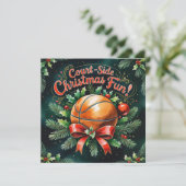 Basketbal Kerstmis Thema Feestdagenkaart (Staand voorkant)
