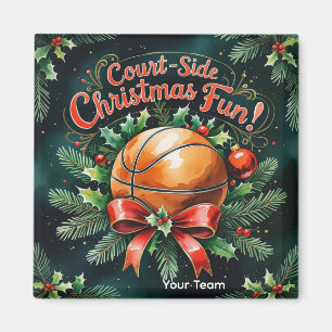 Basketbal Kerstmis thema met de naam van uw team Magneet