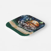 Basketbal Kerstmis thema met de naam van uw team Papieren Bordje (Gebogen)