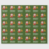 Basketbal Kerstmis van Sinterklaas voor speler Cadeaupapier (Vlak)