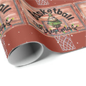 Basketbal Kerstmis voor Speler kat liefhebbers Cadeaupapier (Rol Hoek)