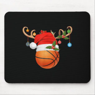 Basketbal Kerstrendier Santa Hat Sportplan Muismat