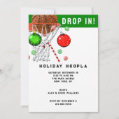 Basketbal Kerstvakantie Feestje Kaart (Voorkant)