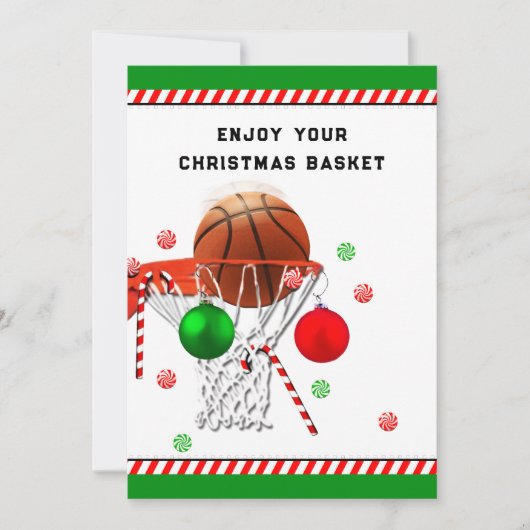 Basketbal Kerstvakantie Kaart (Voorkant)