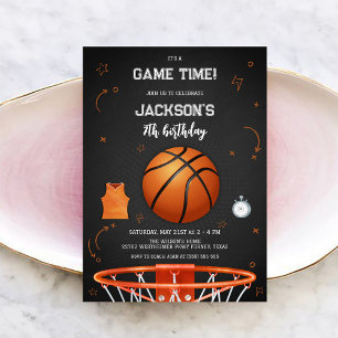 Basketbal Kids Jongen Verjaardagsfeest Uitnodiging