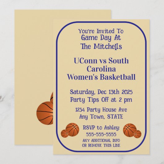 Basketbal kijkfeest op wedstrijd dag  kaart (Voorkant / Achterkant)