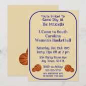 Basketbal kijkfeestje op wedstrijd dag kaart (Voorkant / Achterkant)