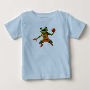 Basketbal Kikker baby blauwe shirt
