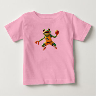 Basketbal Kikker baby roze shirt