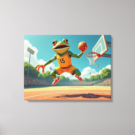 Basketbal Kikker canvas print (Voorkant)