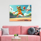 Basketbal Kikker canvas print (Insitu (Woonkamer))