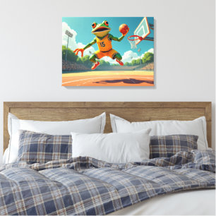Basketbal Kikker canvasprint Canvas Afdruk