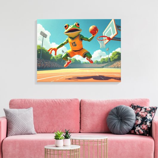 Basketbal Kikker canvasprint Canvas Afdruk (Insitu (Woonkamer))