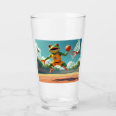 Basketbal Kikker glas tumbler (Voorkant)