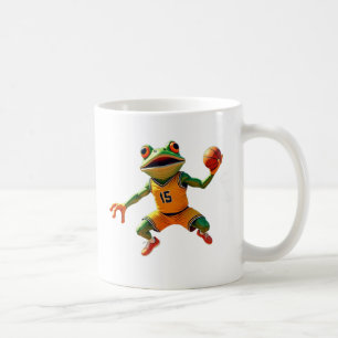 Basketbal kikker linker hand mok