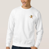 Basketbal Kikker mannen witte sweatshirt pocket (Voorkant)