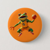 Basketbal Kikker oranje knop Ronde Button 5,7 Cm (Voorkant)