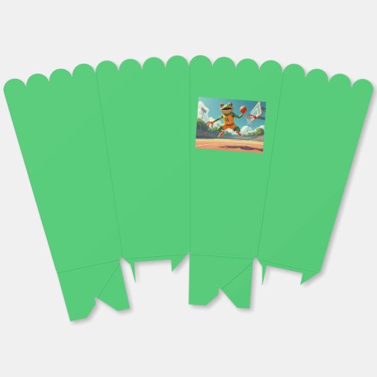 Basketbal Kikker popcorn dozen Bedankdoosjes (Ongevouwen)