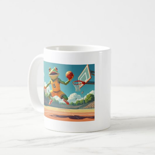 Basketbal kikker rechterhand mok (Voorkant links)