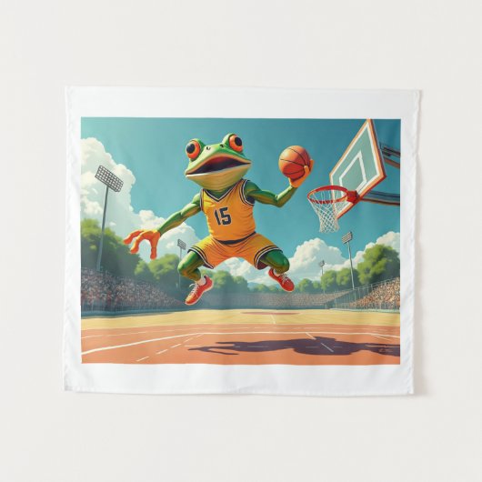 Basketbal Kikker tapijt Wandkleed (Voorkant (horizontaal))