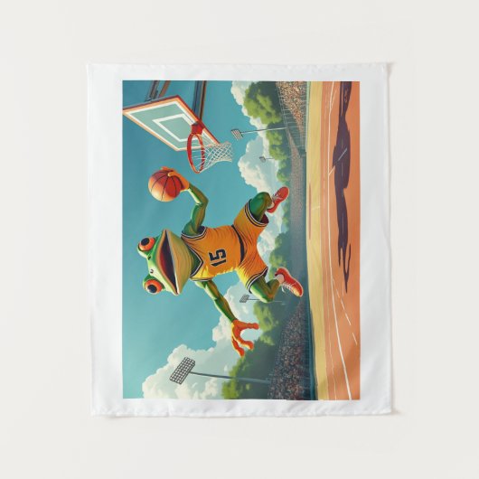 Basketbal Kikker tapijt Wandkleed (Voorkant)