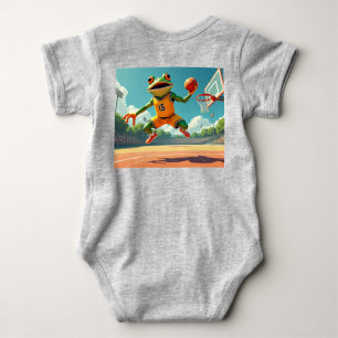 Basketbal Kikker volledige scène baby wit body pak Romper