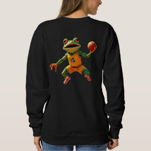 Basketbal Kikker vrouwen zwarte sweatshirt achterk