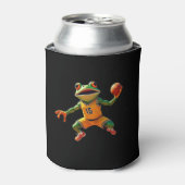 Basketbal Kikker zwarte blikje koeler (Blikje Voorkant)