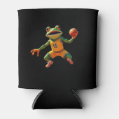 Basketbal Kikker zwarte blikje koeler (Voorkant)