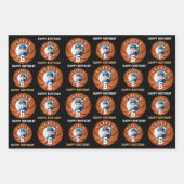 Basketbal Kinder Happy Birthday Age Foto Inpakpapier Vel (Voorkant)