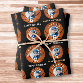 Basketbal Kinder Happy Birthday Age Foto Inpakpapier Vel