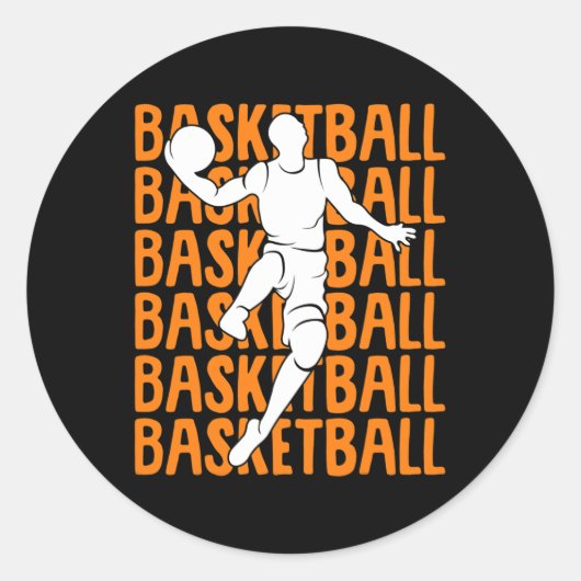 Basketbal Kinder Jongens Mannen 1 Ronde Sticker (Voorkant)