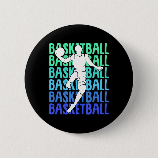 Basketbal Kinder Jongens Mannen 2 Ronde Button 5,7 Cm (Voorkant)