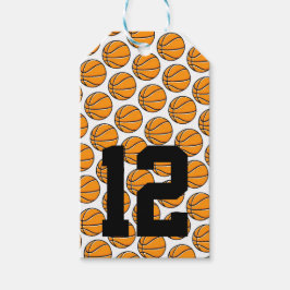 Basketbal Kinder Leeftijd Gelukkig Verjaardag Naam Cadeaulabel