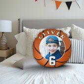 Basketbal kinderen verjaardag leeftijd foto rond kussen