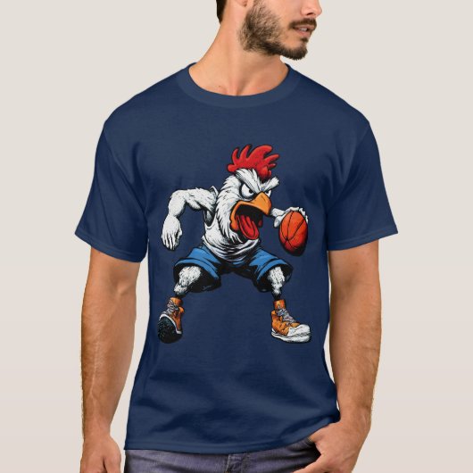 Basketbal kip T-shirt (Voorkant)