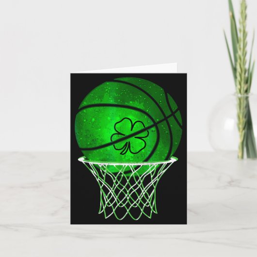 Basketbal Klaverblad Lucky Clover Iers St. Patrick Kaart (Voorkant)