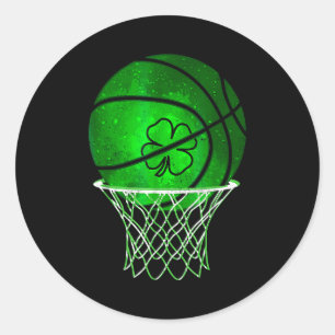 Basketbal Klaverblad Lucky Clover Iers St. Patrick Ronde Sticker
