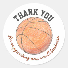 Basketbal kleine onderneming bedank sticker