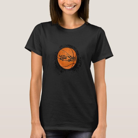 Basketbal Kleine Zuster Basketbal Familie T-shirt (Voorkant)