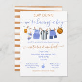 Basketbal klerenlijn baby shower uitnodiging (Voorkant / Achterkant)