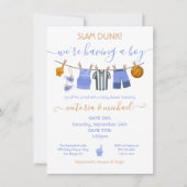 Basketbal klerenlijn baby shower uitnodiging (Voorkant)