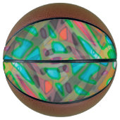 Basketbal Kleurrijk Glas in lood (Voorkant)