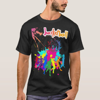 Basketbal kleurrijke inkt vorm t-shirt