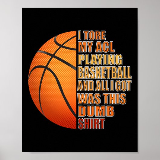 Basketbal Knie Ligament Letsel Leuk Poster (Voorkant)