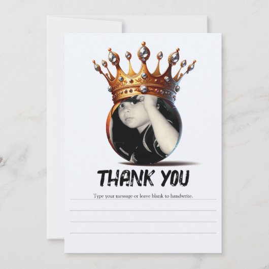 Basketbal Koning Gouden Kroon Verjaardag Bedankt Kaart (Voorkant)